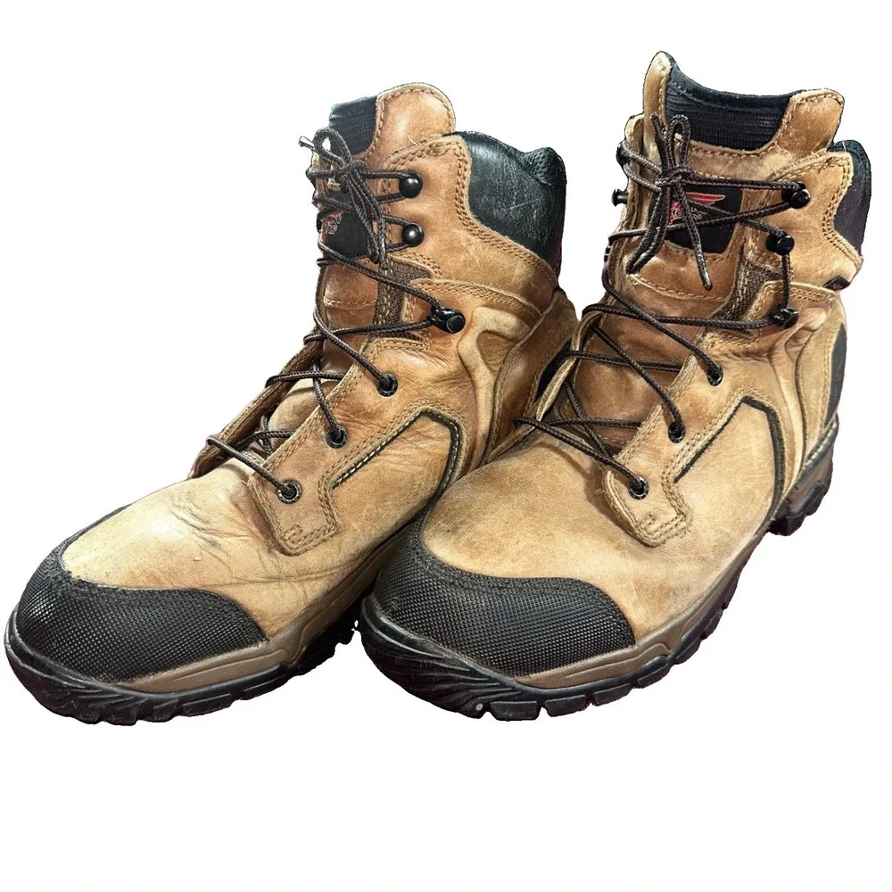 RED WING boots ASTMF2892-11 EH Men's Work Boots Brown Leather Waterproof Sz 11 D